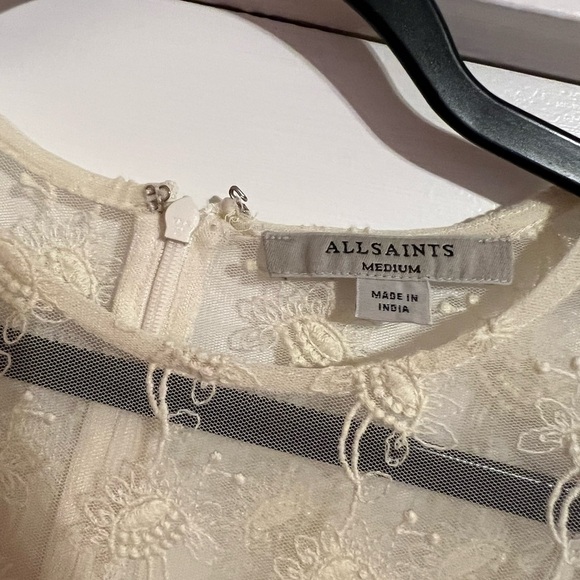 ALL SAINTS • HENRIETTA SHEER LACE RUFFLE DRESS - Picture 5 of 13